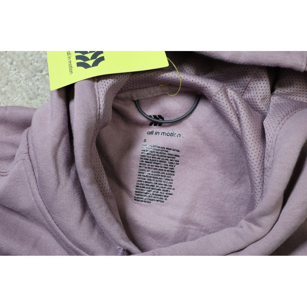 All in Motion Active Comfort Pullover Hoodie Purple Fleece Sweatshirt S - Picture 7 of 8